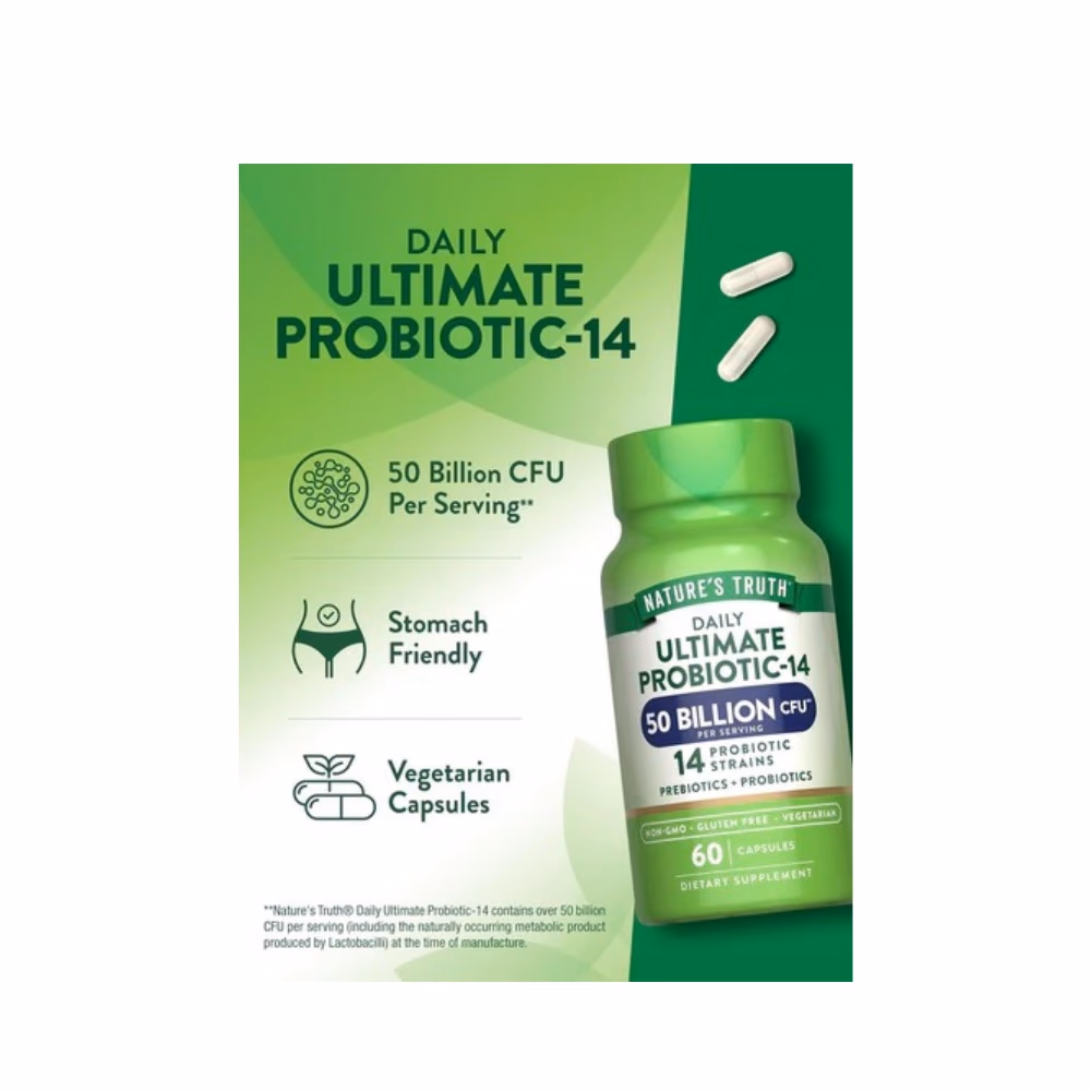 Nature's Truth Daily Ultimate Probiotic 50 Billion 60 Caps 4
