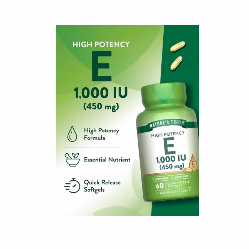 Nature’s Truth Vitamin E 1000 IU 450mg 60 Softgels 4