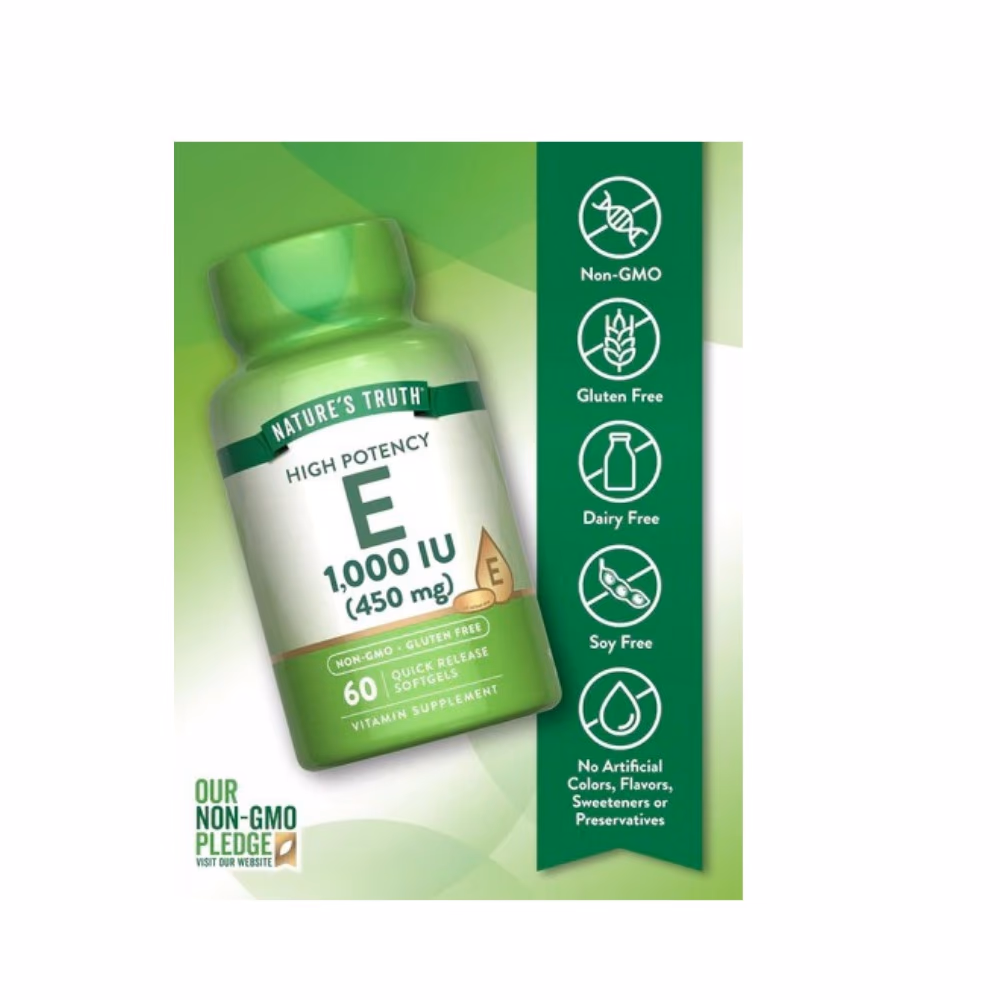 Nature’s Truth Vitamin E 1000 IU 450mg 60 Softgels 2