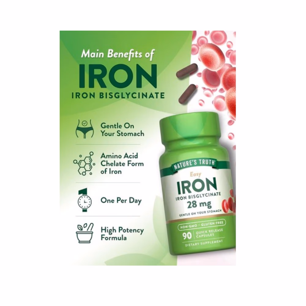 Nature’s Truth Easy Iron 28mg 90 Capsules 4