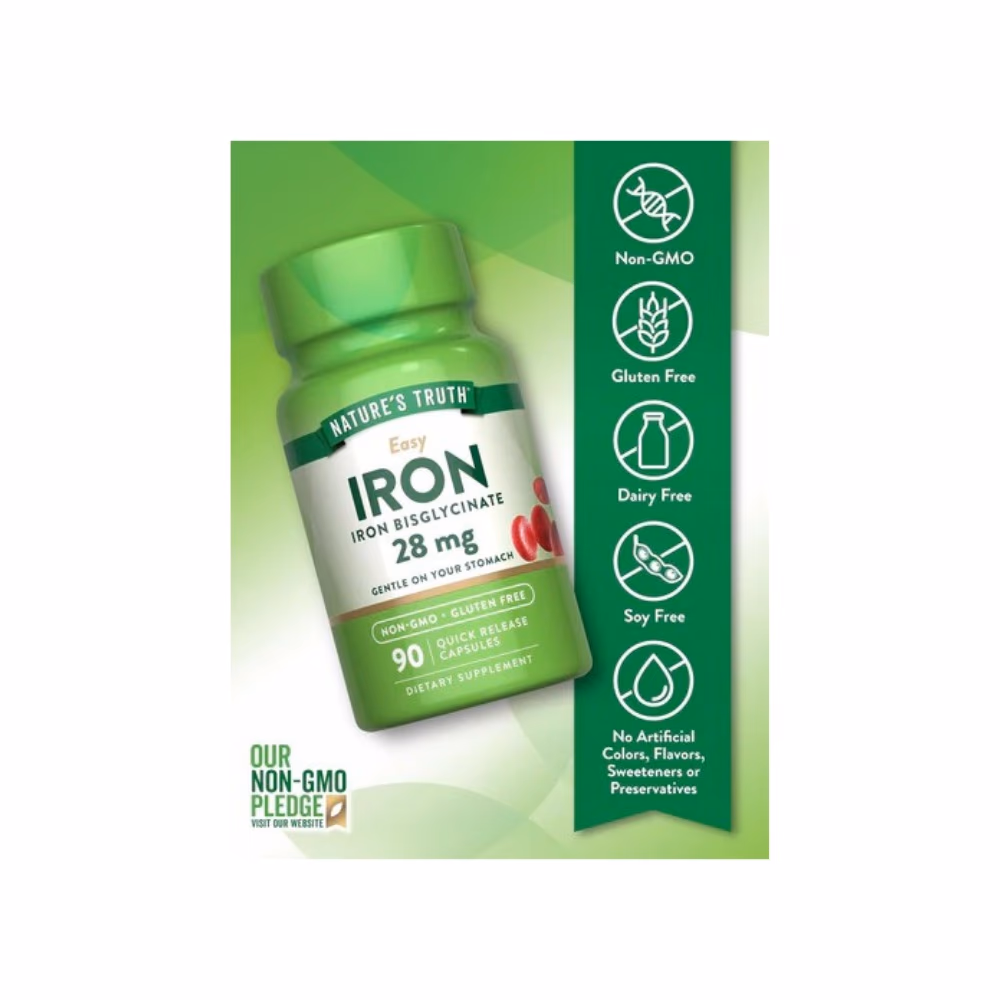 Nature’s Truth Easy Iron 28mg 90 Capsules 3