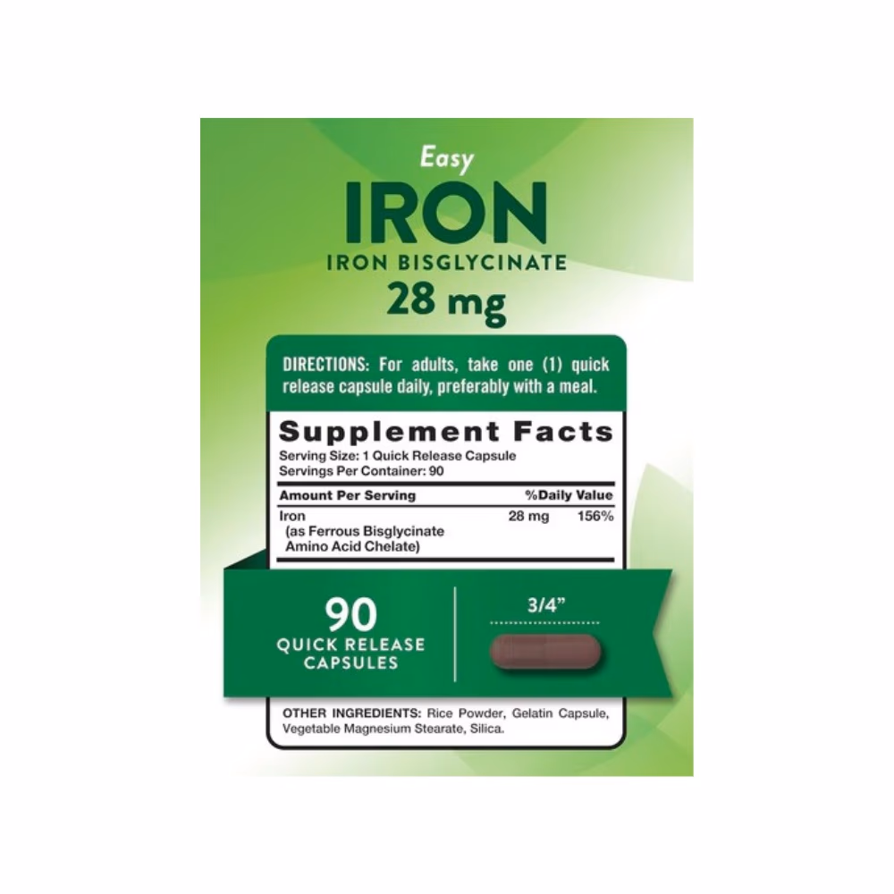 Nature’s Truth Easy Iron 28mg 90 Capsules 2