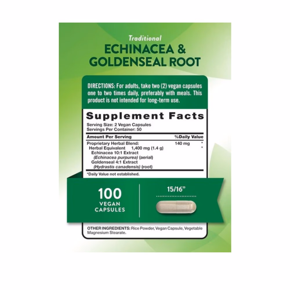 Nature’s Truth Echinacea Root 1400mg 100 Veg Capsules 2