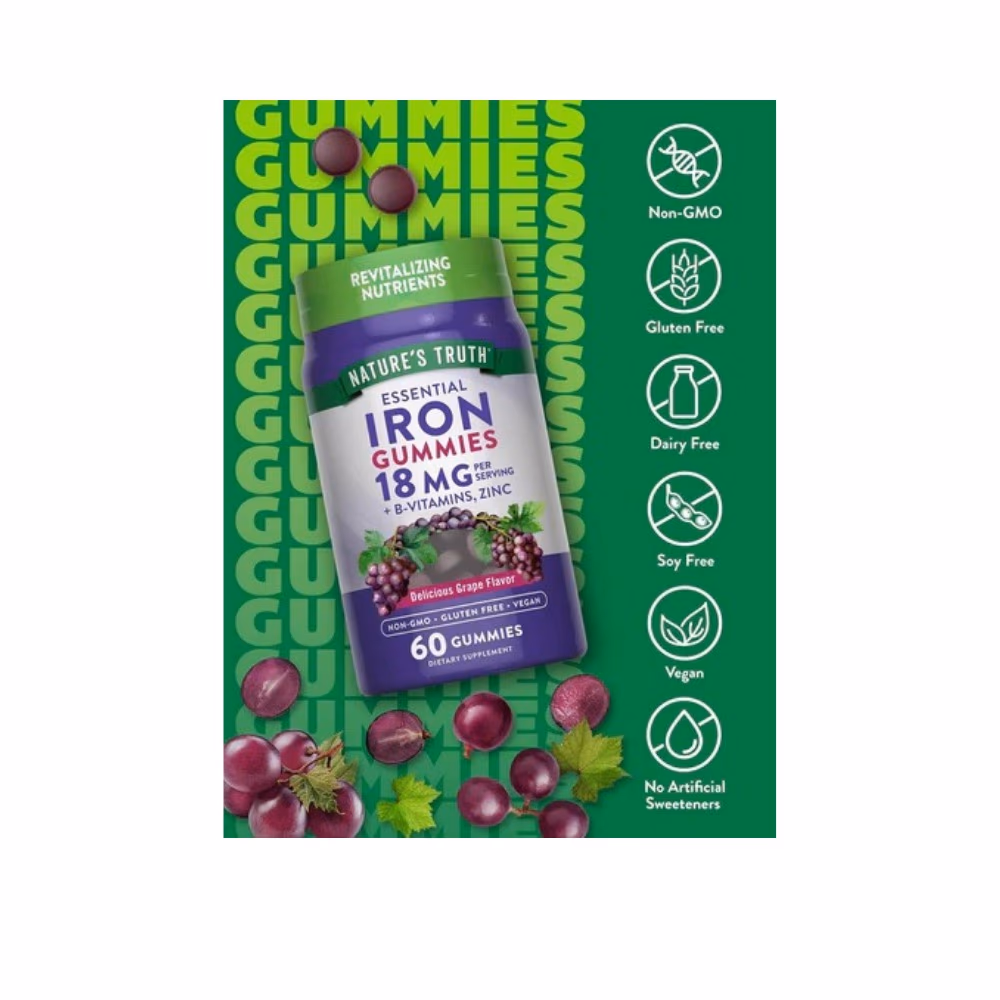 Nature's Truth Essential Iron Grape Gummies 60s 3
