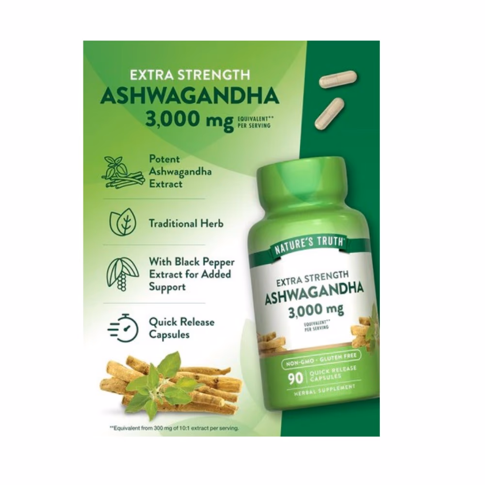 Nature's Truth Extra Strength Ashwagandha 3000mg 5
