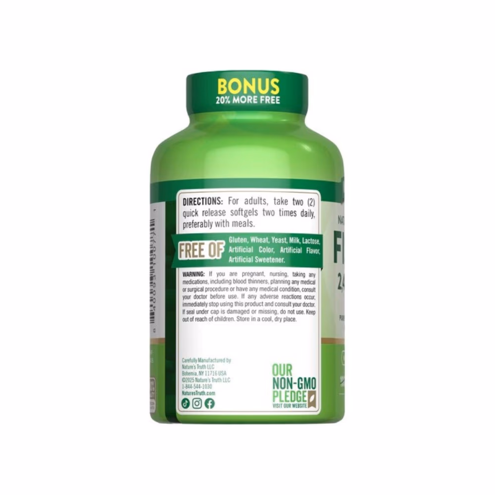 Nature's Truth Fish Oil 2400mg Lime Softgels 120s 4