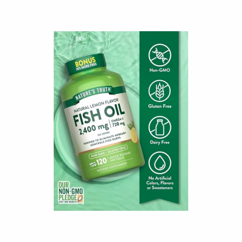 Nature's Truth Fish Oil 2400mg Lime Softgels 120s 2