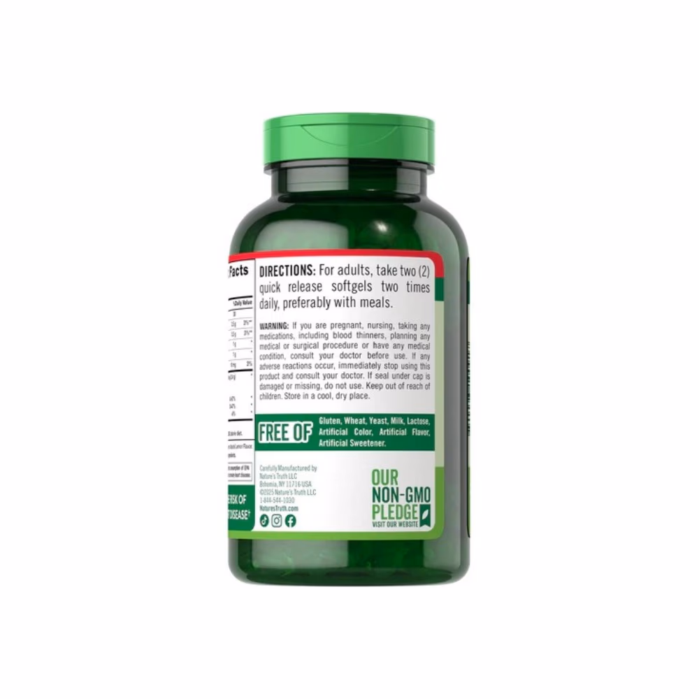 Nature's Truth Fish Oil 2400mg Natural 250 Softgels 4