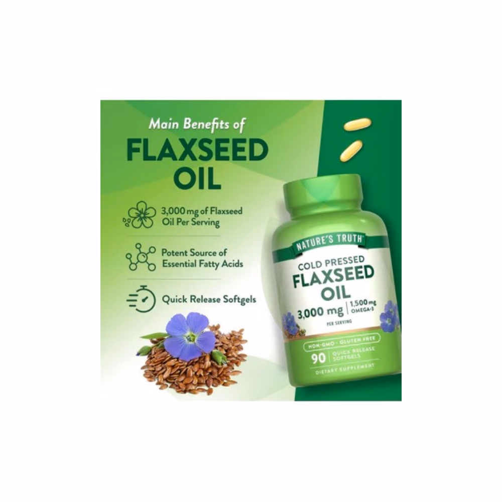 Nature's Truth Flaxseed Oil 3000mg 90 Softgels 3