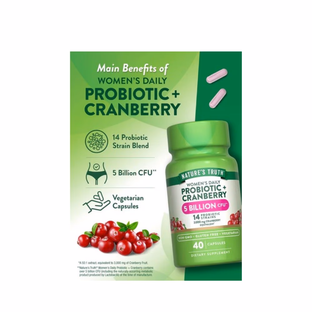  Nature's Truth Women’s Daily Probiotic + Cranberry 5B Cap 40s 3