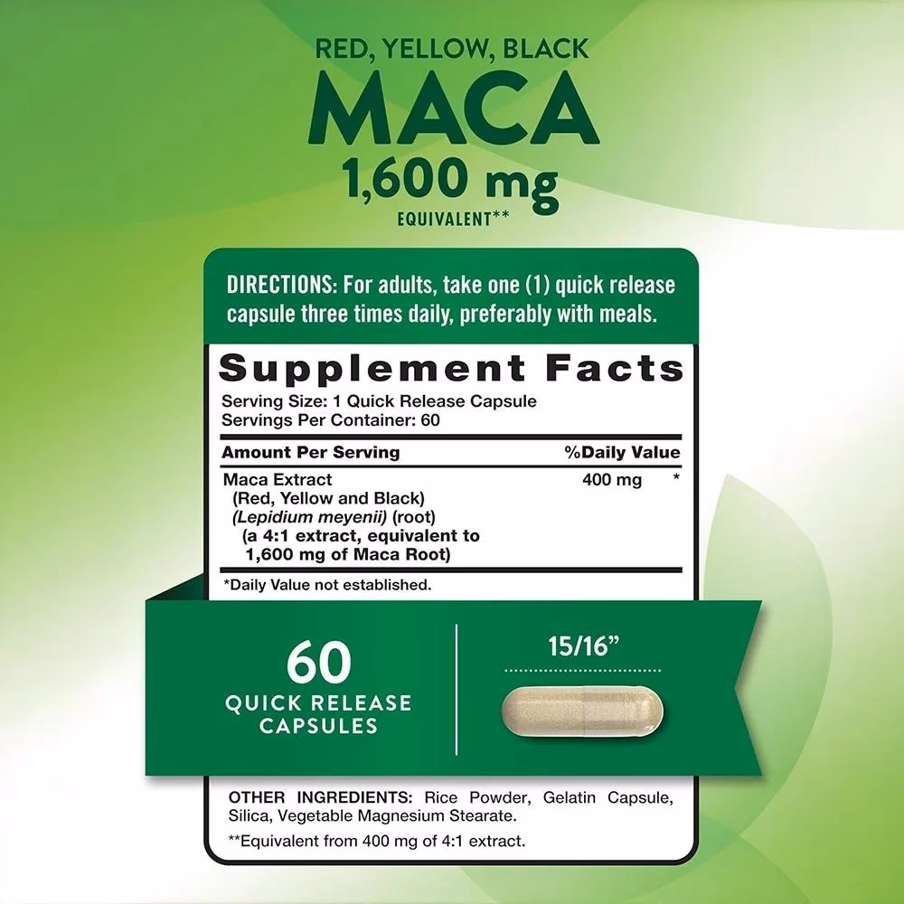 Nature's Truth Maca 1600mg 60 Capsules 5