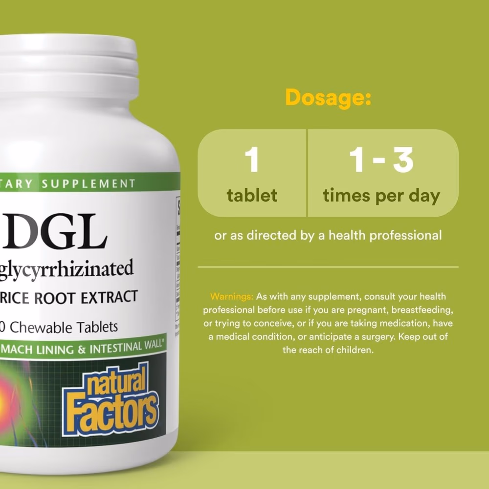 Natural Factors DGL 400mg 90s 2