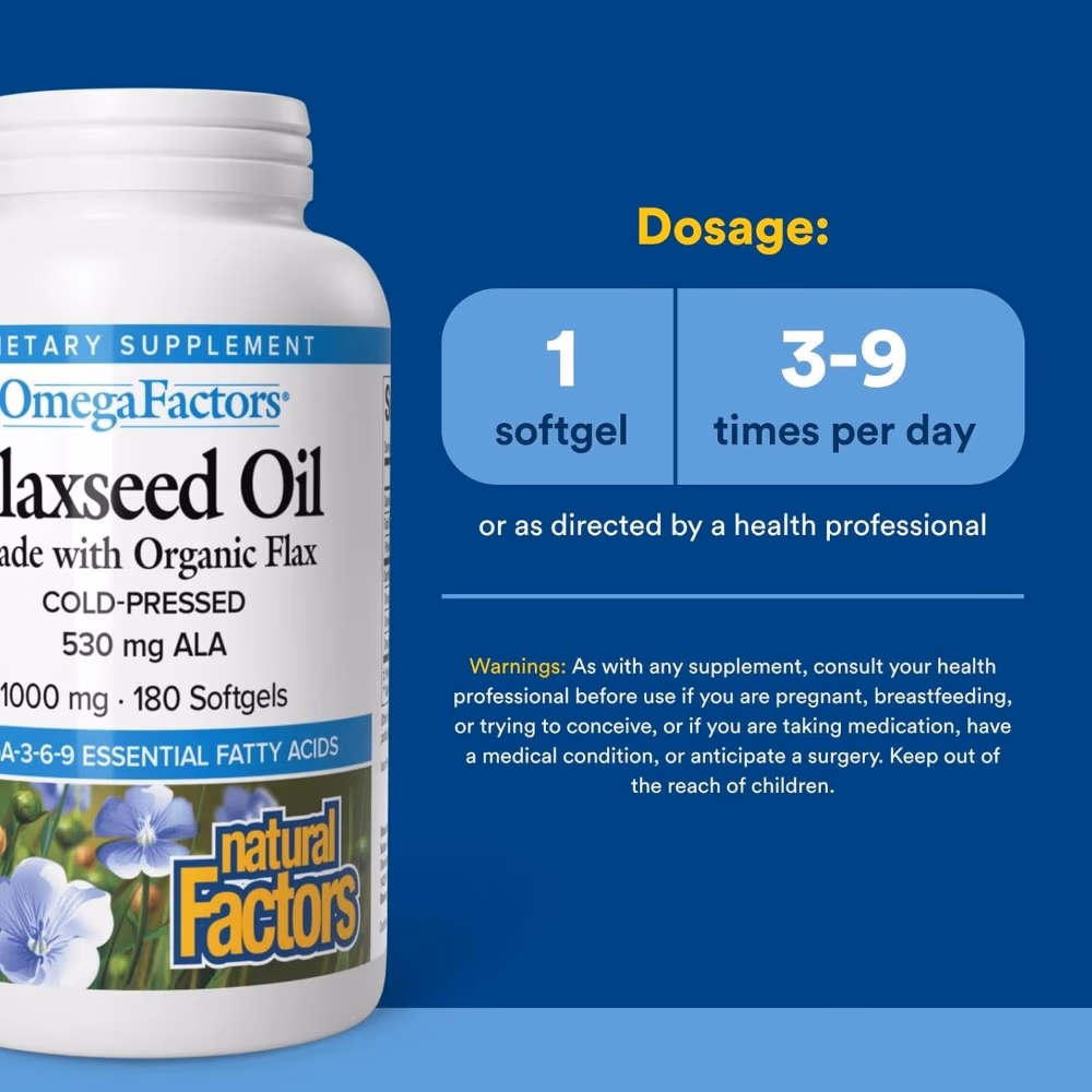 Natural Factors Flaxseed Oil 1000mg 90s 2