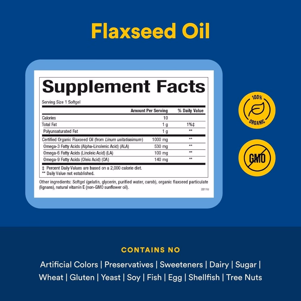 Natural Factors Flaxseed Oil 1000mg 90s 3
