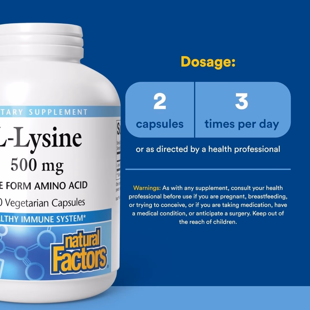 Natural Factors L-Lysine 500mg 90S 3