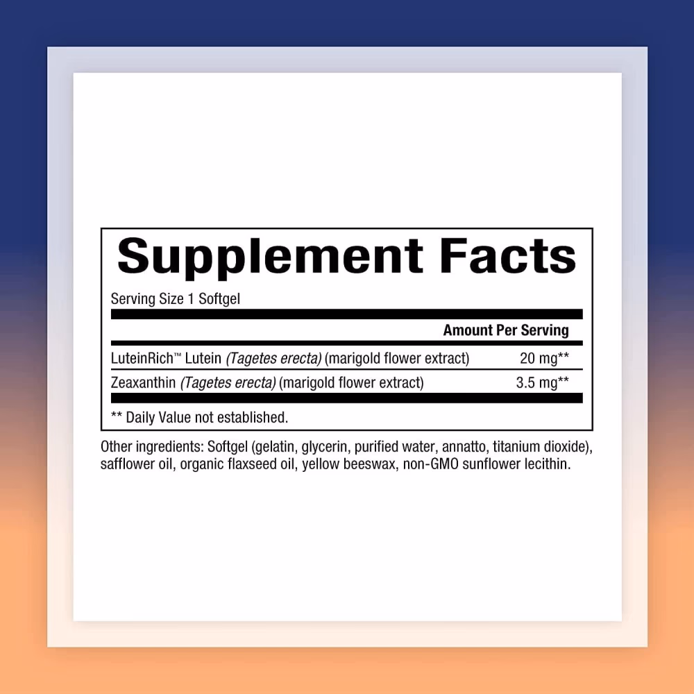 Natural Factors Lutein 20mg 60s 3