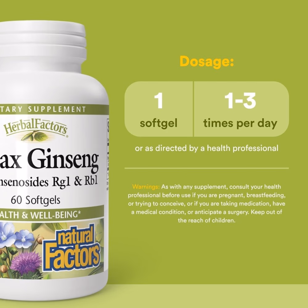 Natural Factors Panax Ginseng 100mg 60s 3