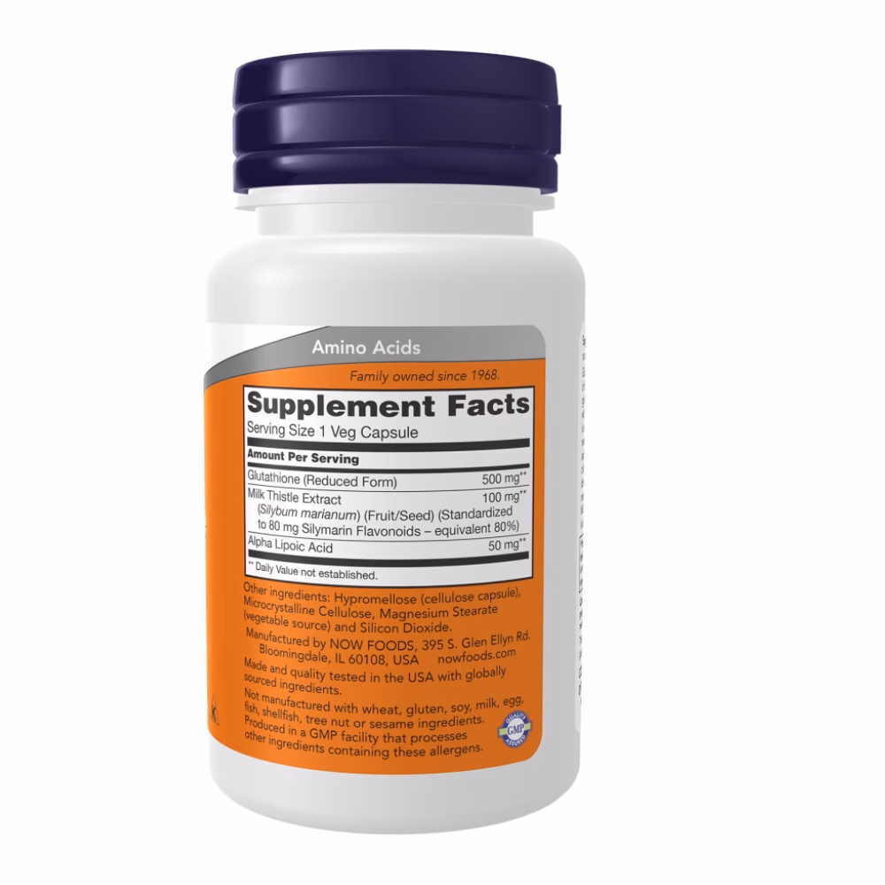 Now Glutathione 500mg 30 Capsules 2