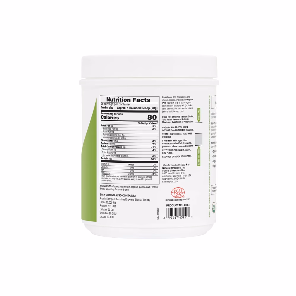 Nature's Plus Pea Protein Unflavoured 500g 3