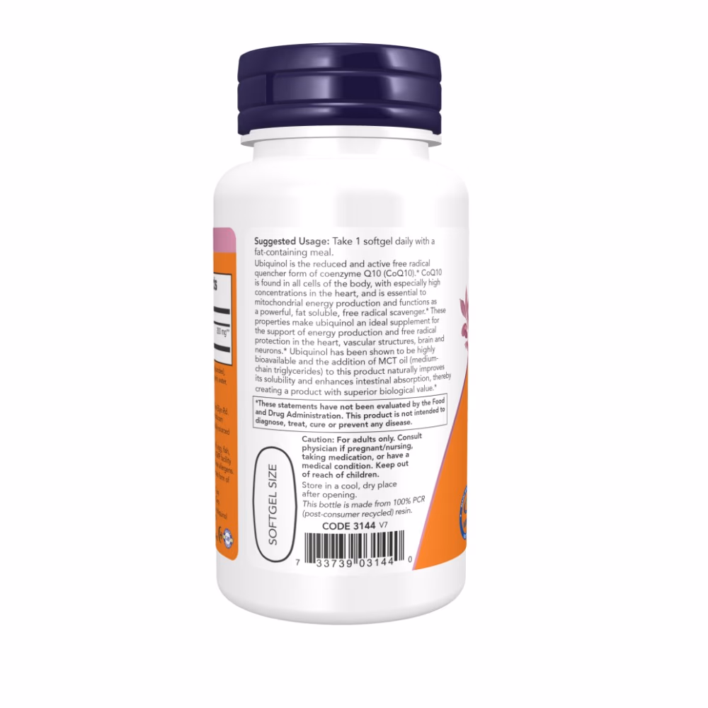 Now Ubiquinol 200mg 60 Softgels 3