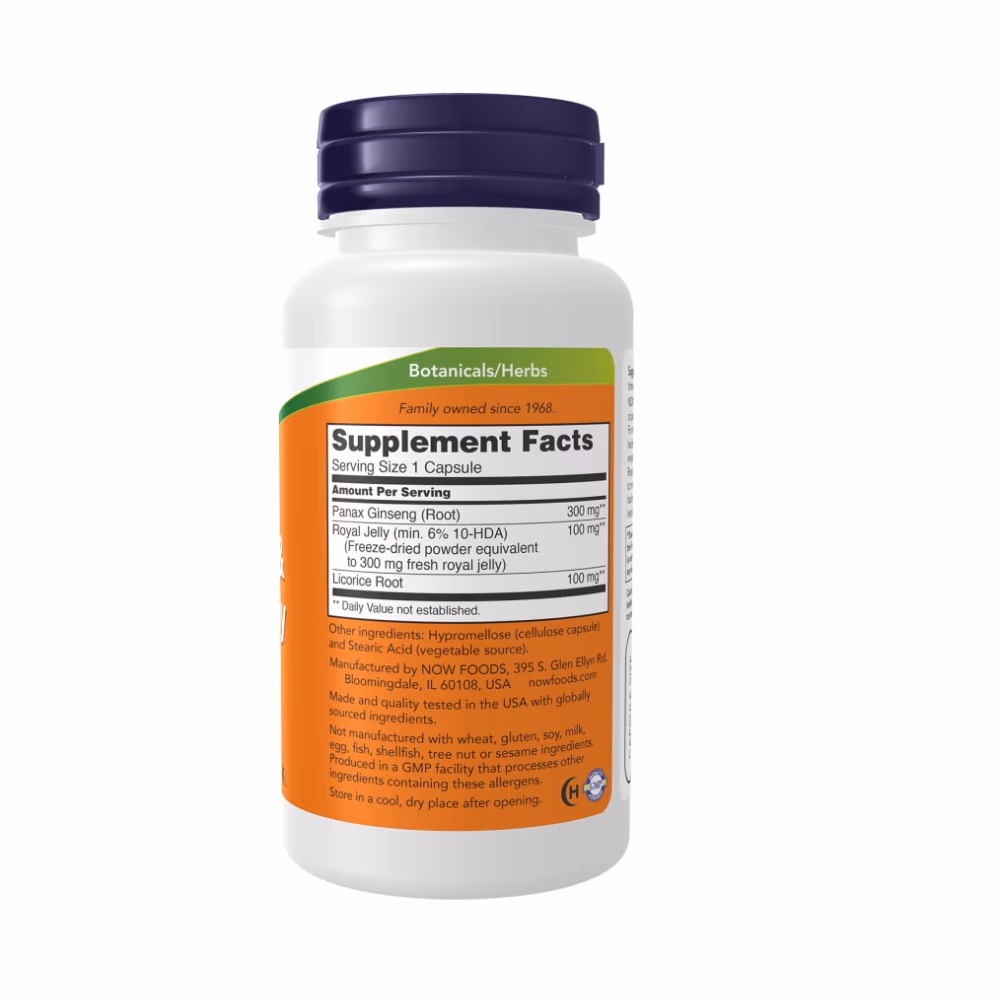 Now Ginseng & Royal Jelly 90 Veg Capsules 2