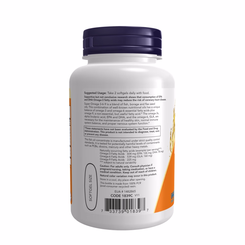 Now Super Omega 3-6-9 1200mg Softgels 90s 4