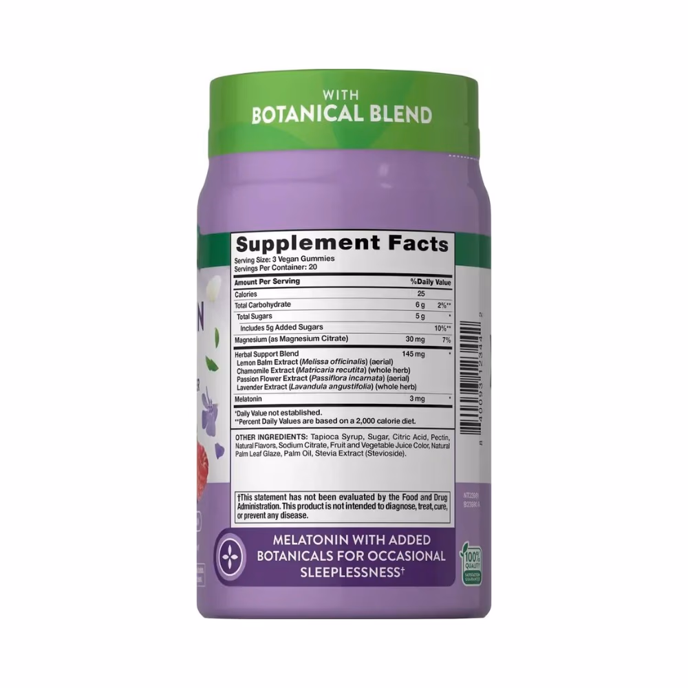 Nature's Truth Chamomile + Lavender Sleep Melatonin Gummies, Mixed Berry  4