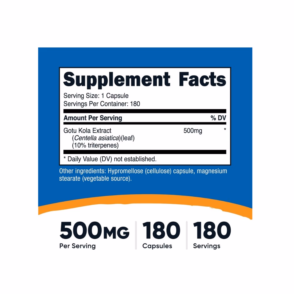 Nutricost Gotu Kola 500mg 180 Capsules 2