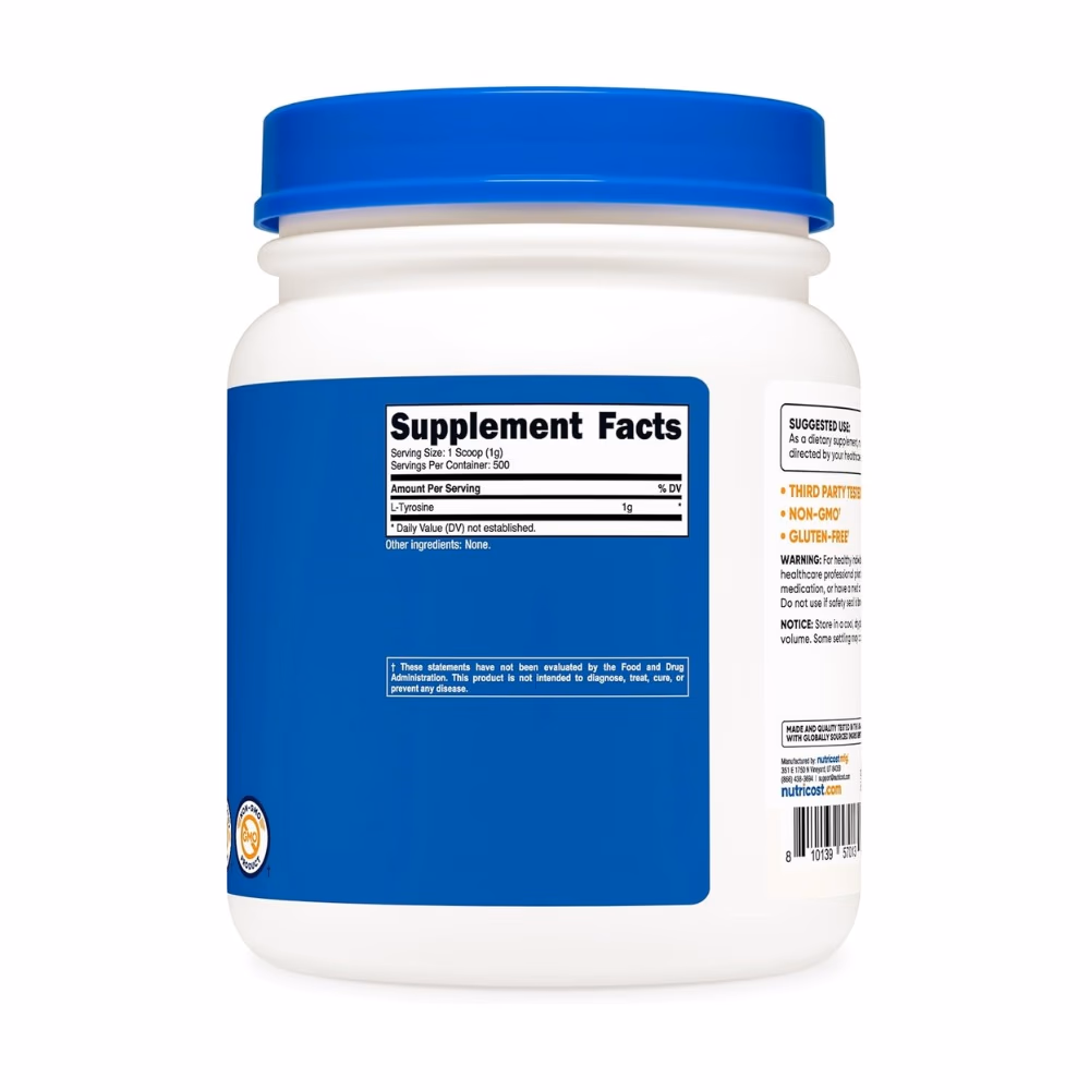 Nutricost L-Tyrosine 500mg Unflavoured 500g 3