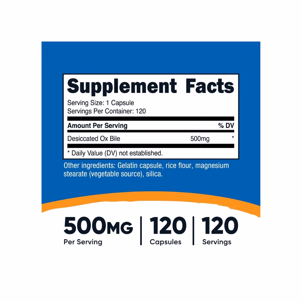  Nutricost Ox Bile 500mg Cap 120s 2