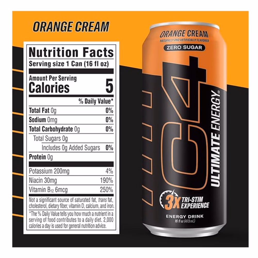 Cellucor C4 Ultimate Energy RTD Orange Cream - 473ml 2