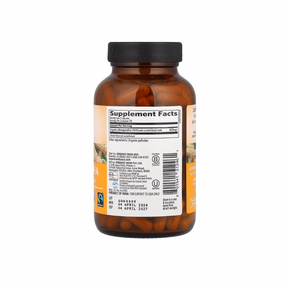 Organic India Ashwagandha 180 Capsules 2