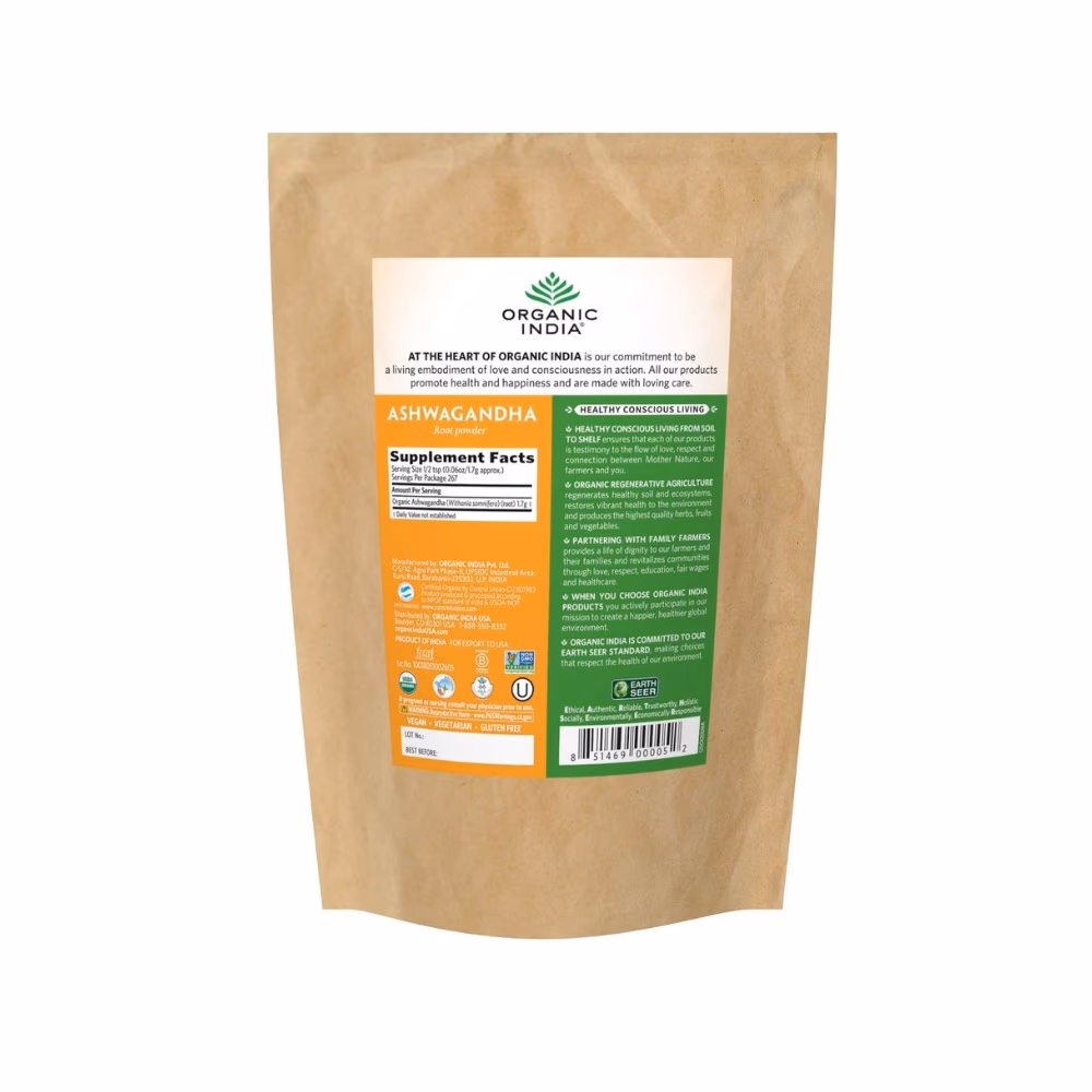 Organic India Ashwagandha Root Powder 454g 4