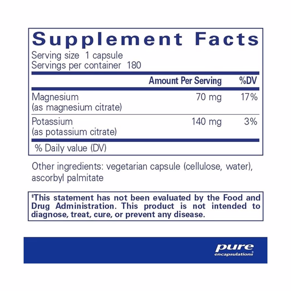 Pure Encapsulations Potassium Magnesium Citrate 180 Capsules 2