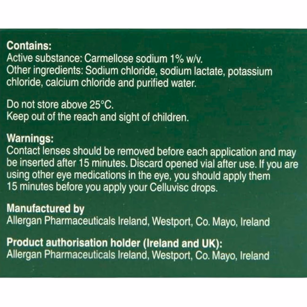 Celluvisc 1% Eye Drops 0.4ml 2
