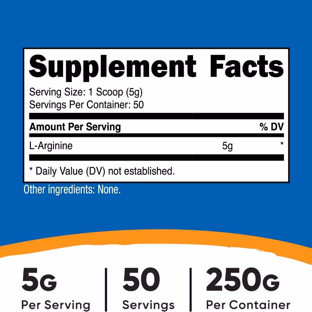 Nutricost L-Arginine Powder, Unflavored, 250 g 2
