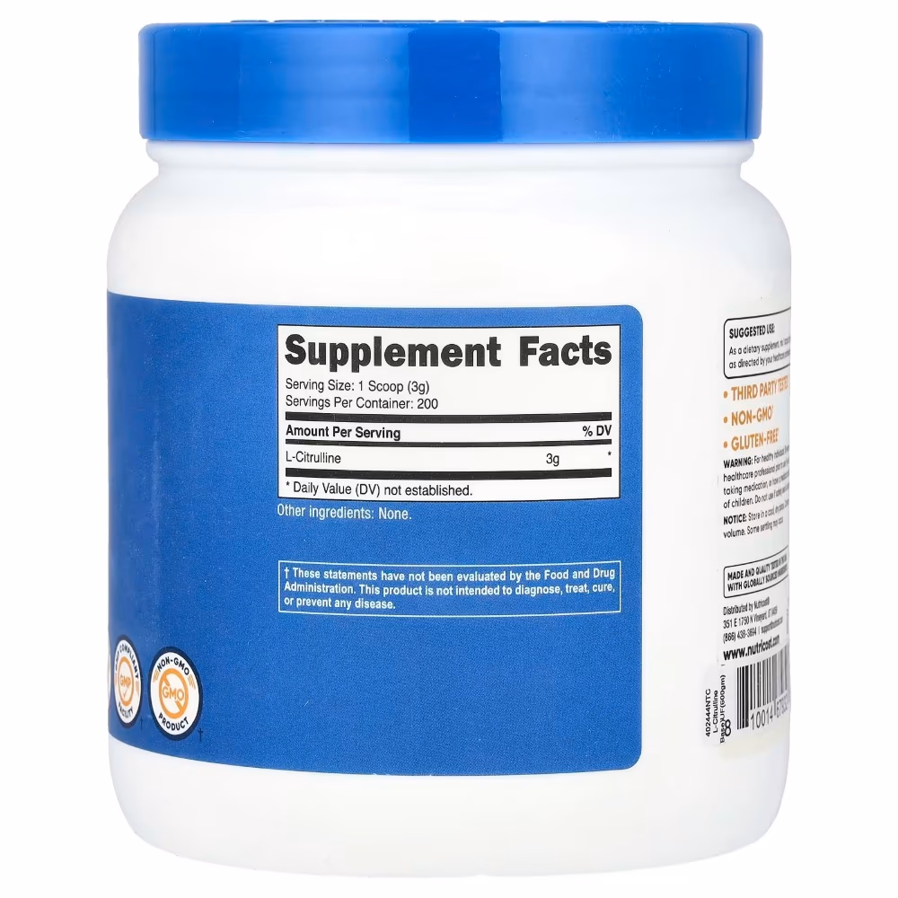 Nutricost L-Citrulline Powder, Unflavored, 600 g 2