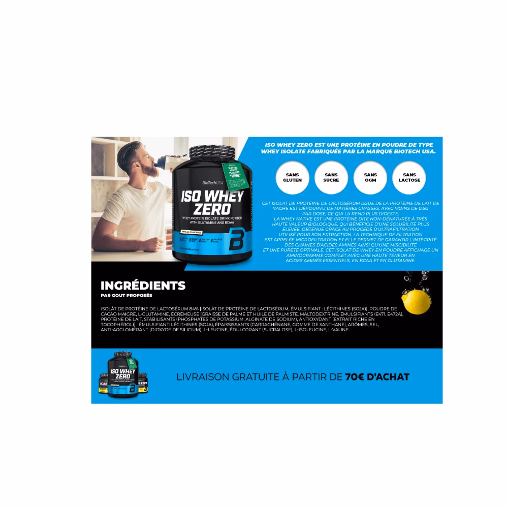 BioTechUSA Iso Whey Zero (Pineapple Mango) 1816g 2