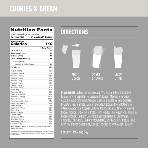 Isopure Zero Carb Protein, Cookies and Cream, 3 LB 3