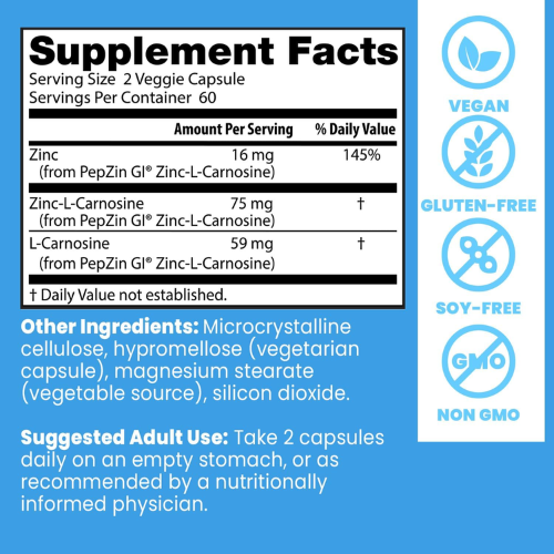 Doctor's Best Zinc-Carnosine Complex with PepZin GI – 120 Vegetarian Capsules 2