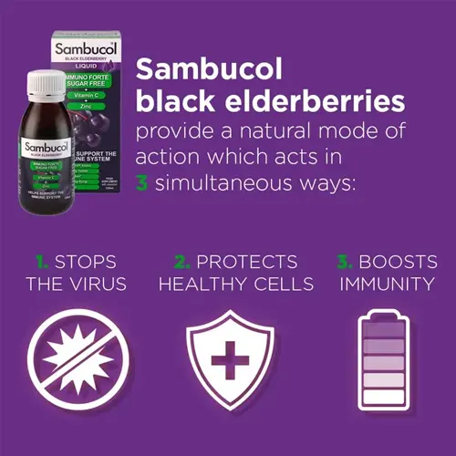 Sambucol Immuno Forte Sugar Free Syrup Vitamin C + Zinc 120ml 4