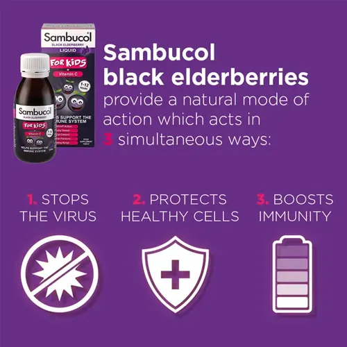 Sambucol Kids Vitamin C Immune Support Liquid 120ml 3
