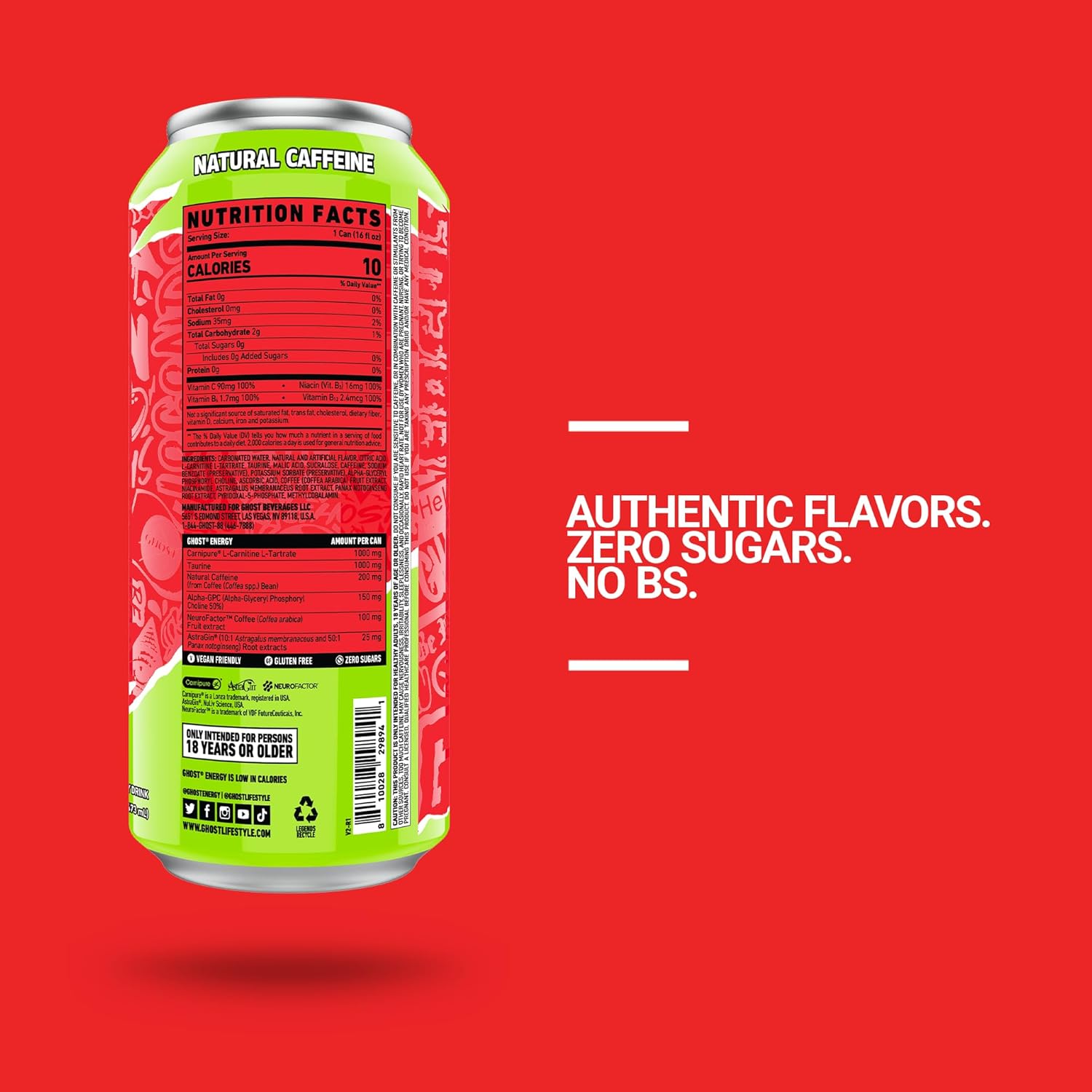 Ghost Energy Drink Cherry Limeade Flavor - 473ml x 12pcs 4