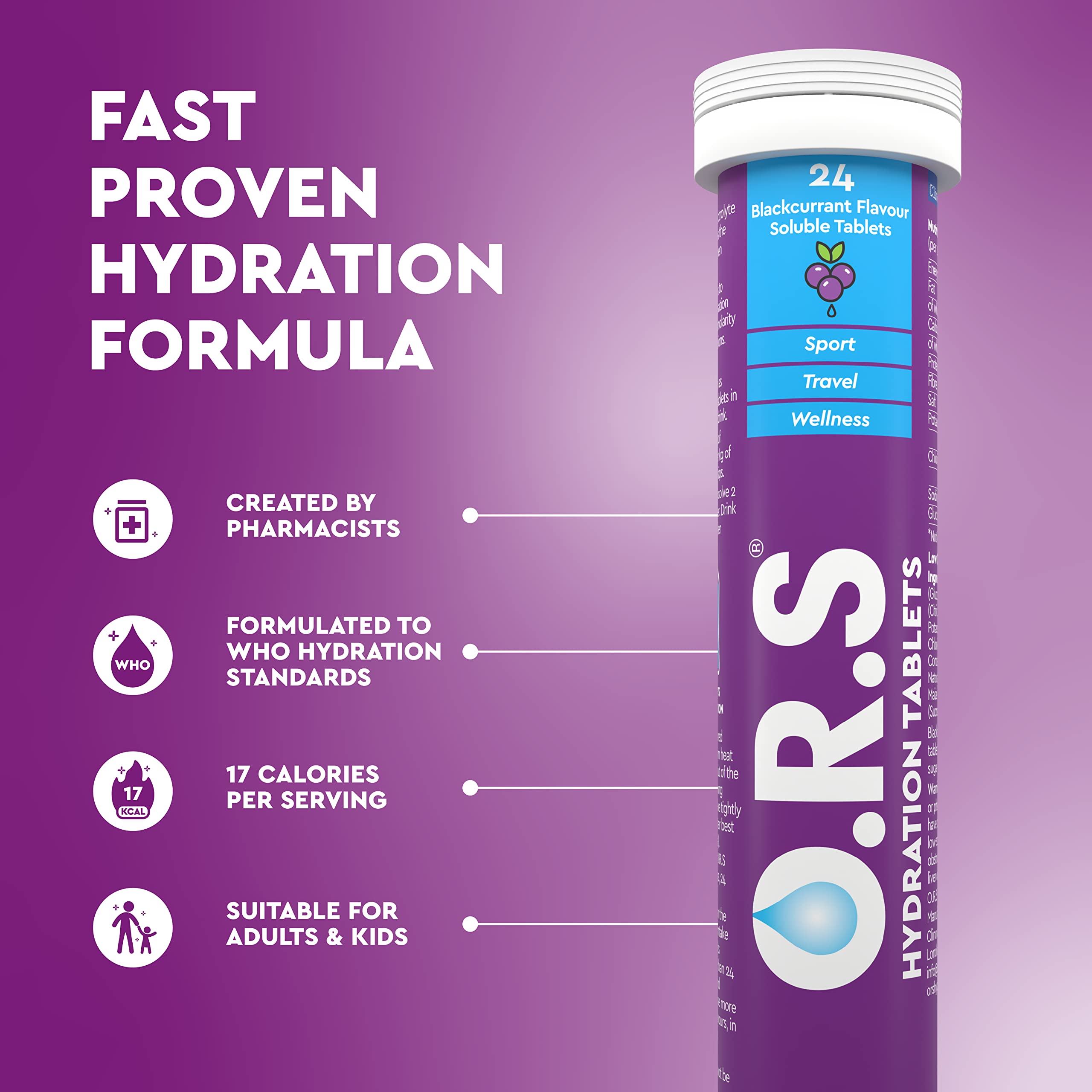 ORS Hydration Tablets Blackcurrant 24s 2