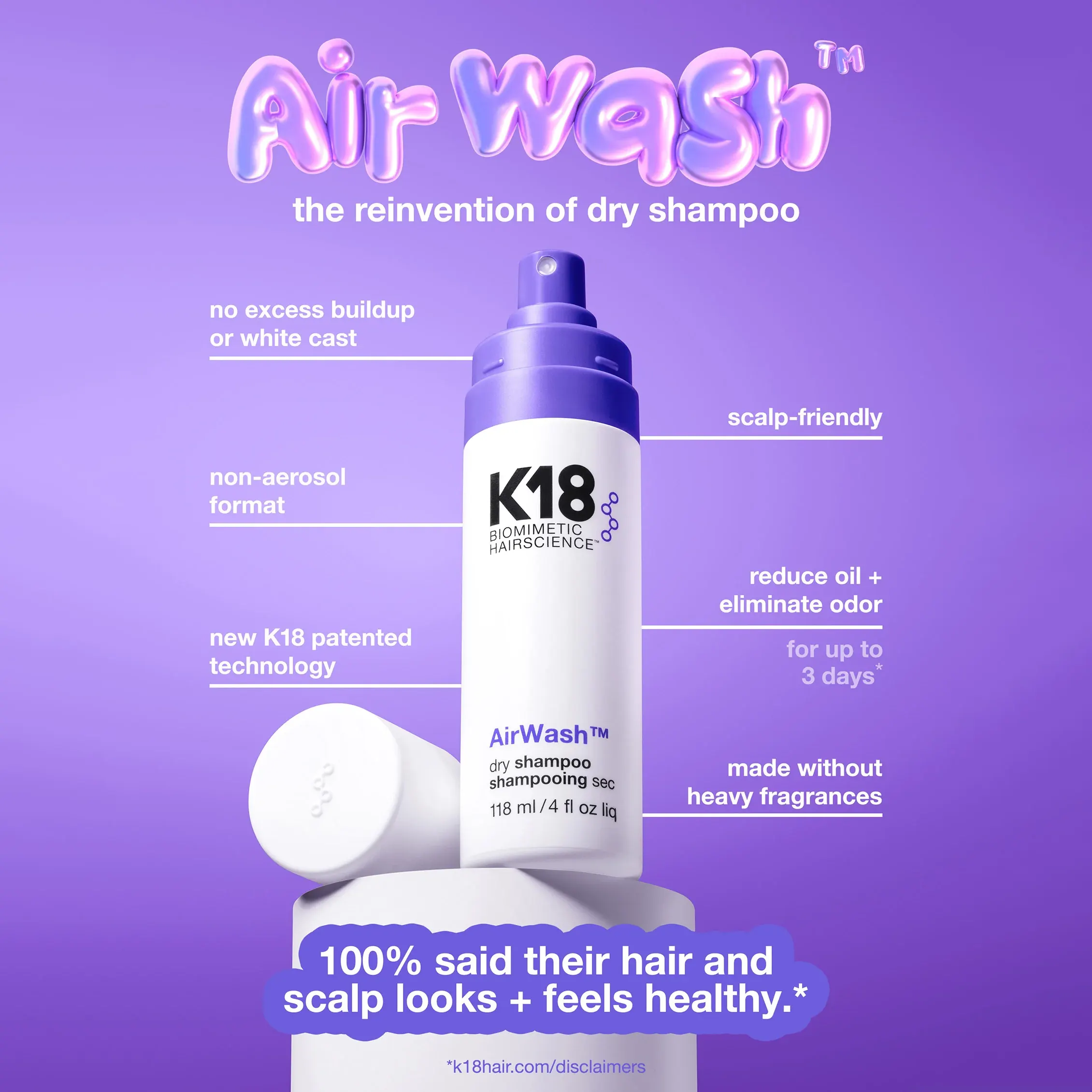 K18 AirWash Dry Shampoo 118ml 5