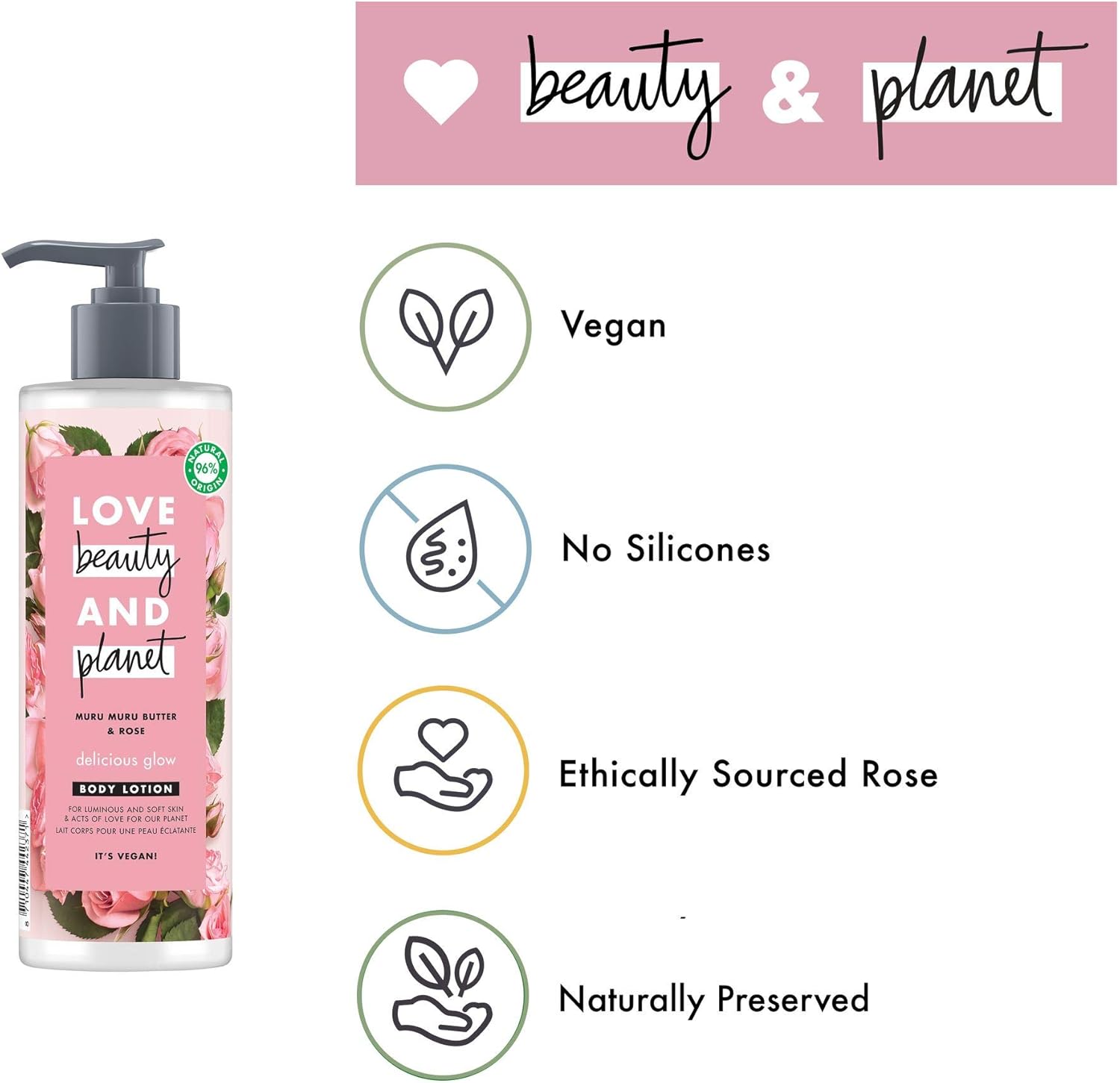 Love Beauty and Planet Body Lotion Muru Rose 400ml 3