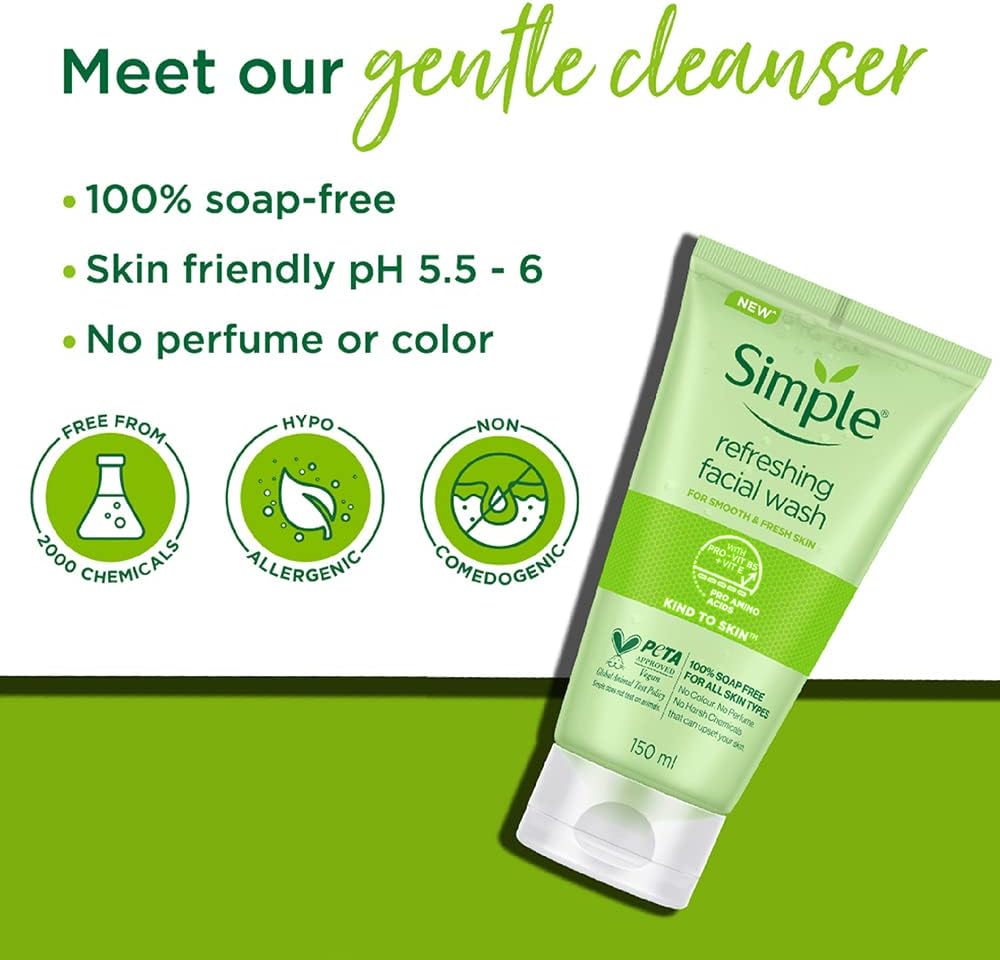 Simple Refreshing Facial Wash 150ml 3
