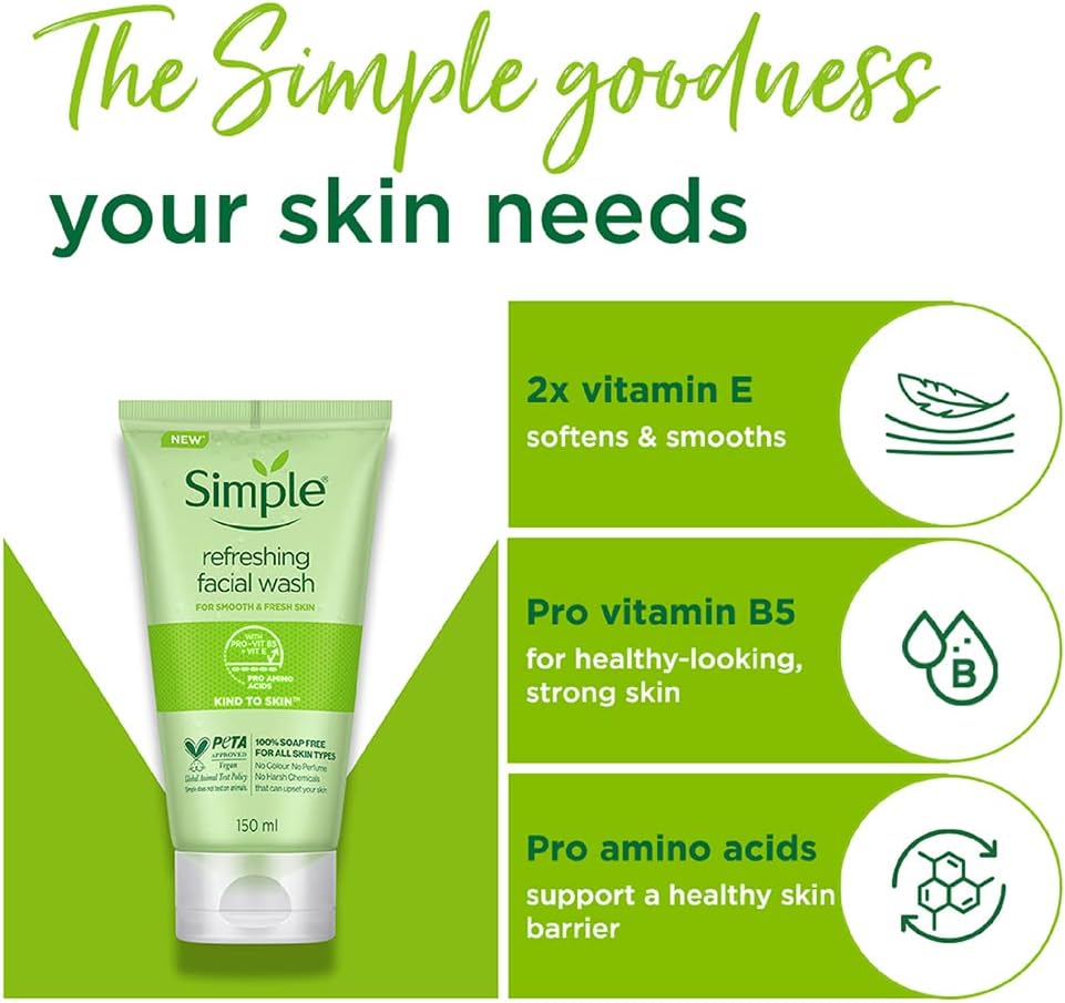 Simple Refreshing Facial Wash 150ml 4