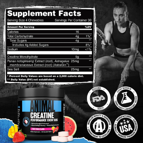 Animal Creatine 4-in-1 Tablets – Fruit Punch, 120 Count 2