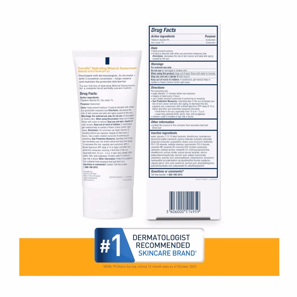 CeraVe Hydrating Sunscreen Mineral SPF 50 75 ml 5